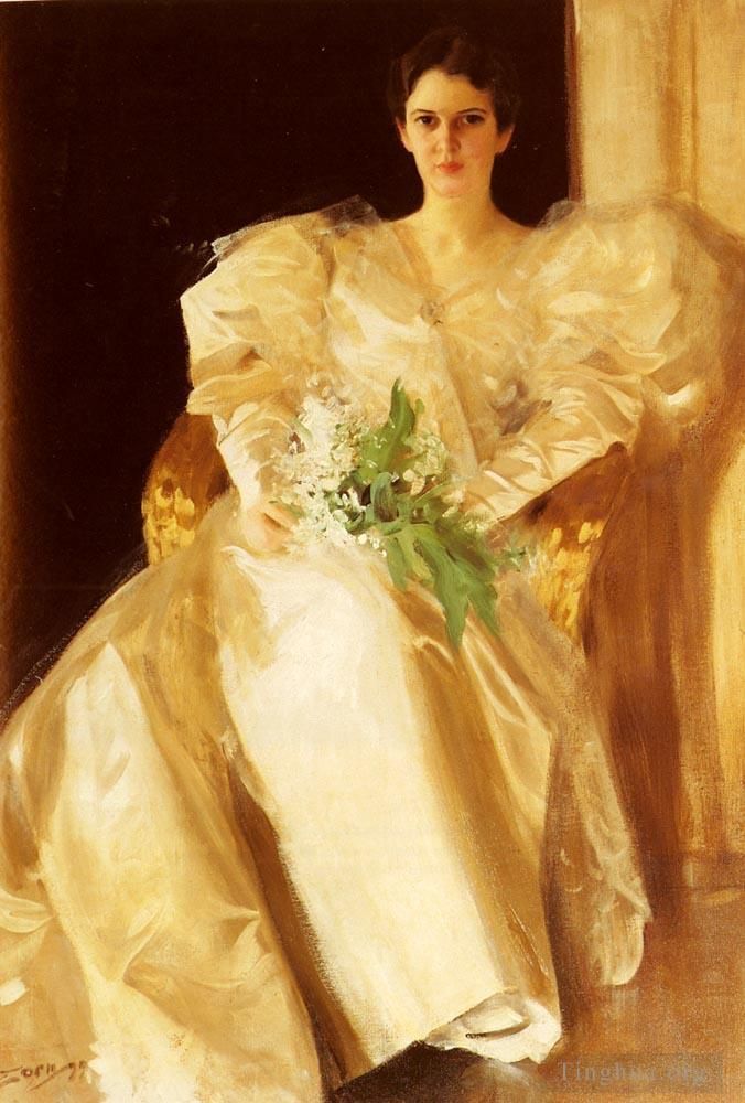 Anders Leonard Zorn Peinture à l'huile - Portrait de Mme Eben Richards