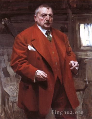 Anders Leonard Zorn Peinture à l'huile - Autoportrait en rouge
