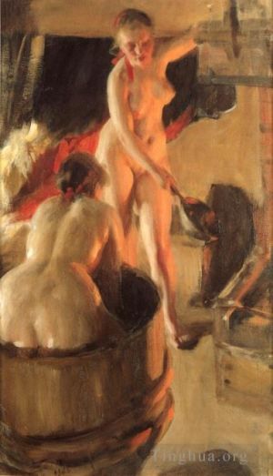 Anders Leonard Zorn œuvres - Femmes se baignant dans le sauna