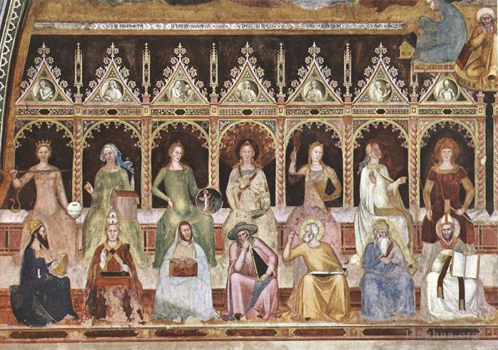 Andrea da Firenze Types de peintures - Triomphe de saint Thomas et allégorie des sciences détail 1