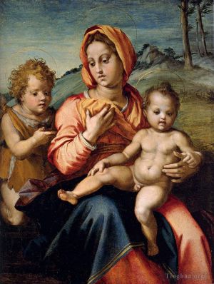 Andrea del Sarto œuvres - Vierge à l'Enfant avec l'Enfant Saint Jean dans un paysage