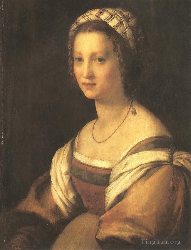 Andrea del Sarto Peinture à l'huile - Portrait de l'épouse de l'artiste