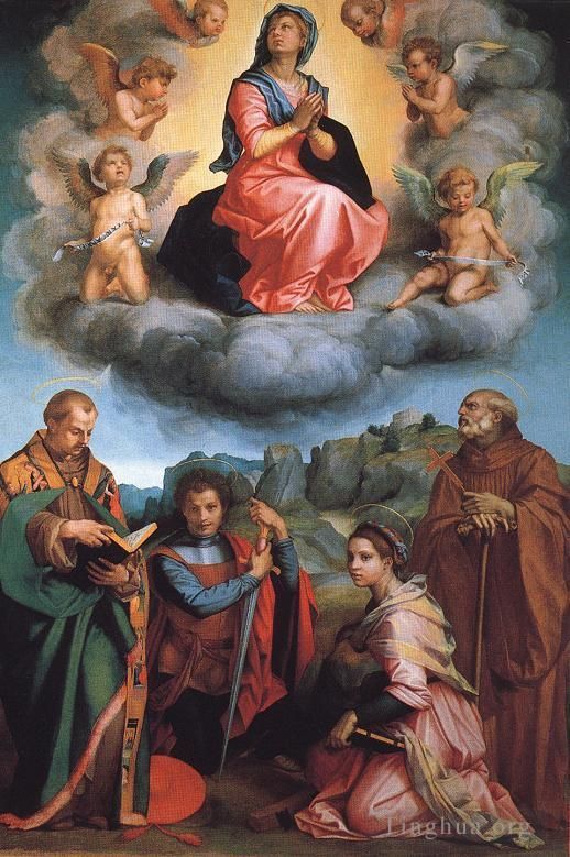 Andrea del Sarto Peinture à l'huile - Vierge aux quatre saints