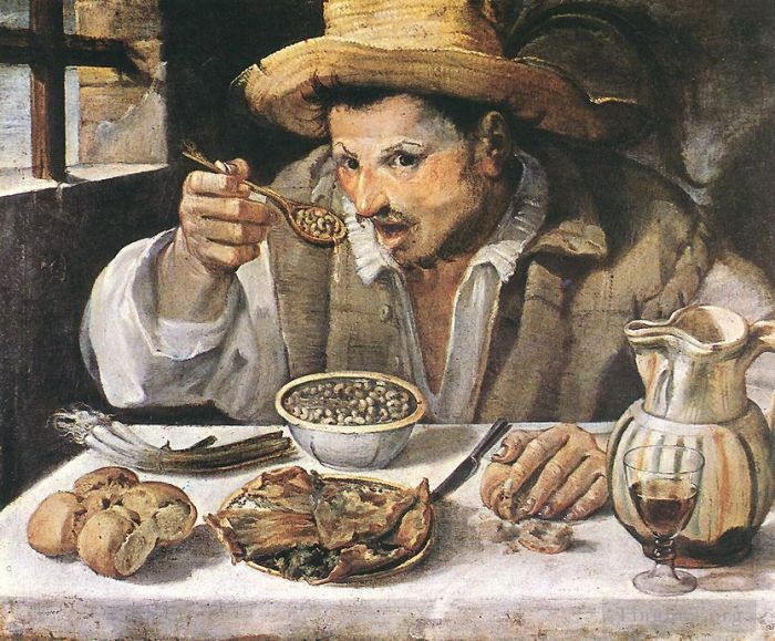Annibale Carracci Peinture à l'huile - Le mangeur de haricots