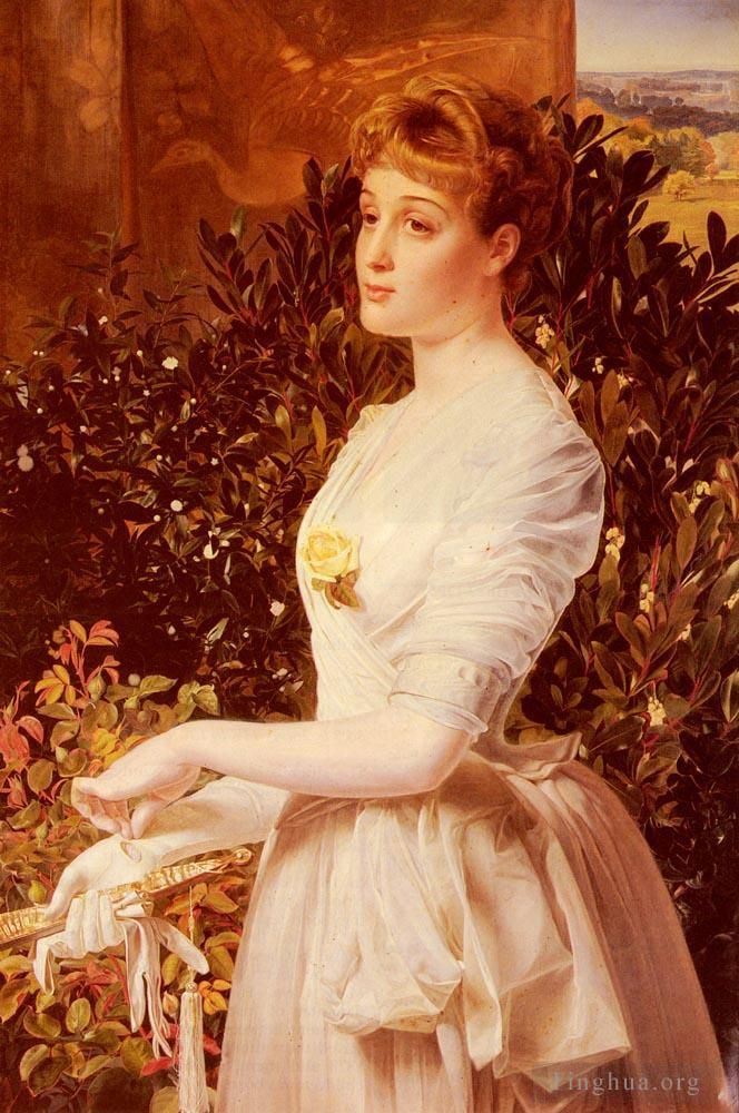 Frederick Sandys Peinture à l'huile - Portrait de Julia Smith Caldwell
