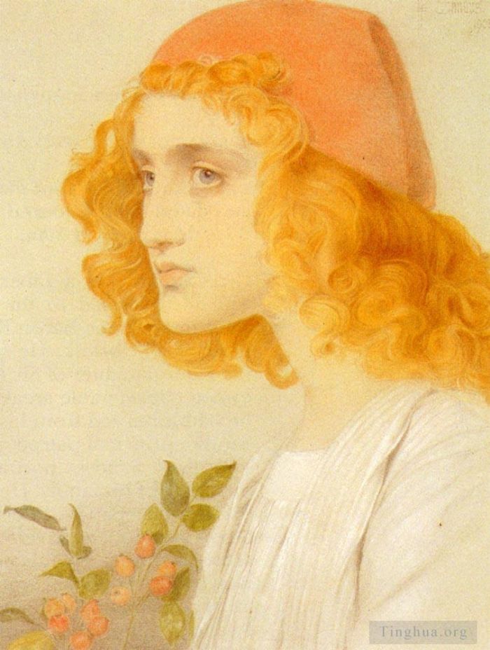Frederick Sandys Peinture à l'huile - Le bonnet rouge