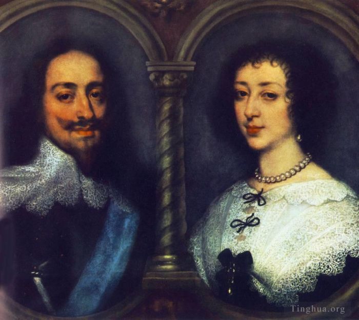 Sir Anthony van Dyck Peinture à l'huile - Charles Ier d'Angleterre et Henriette de France
