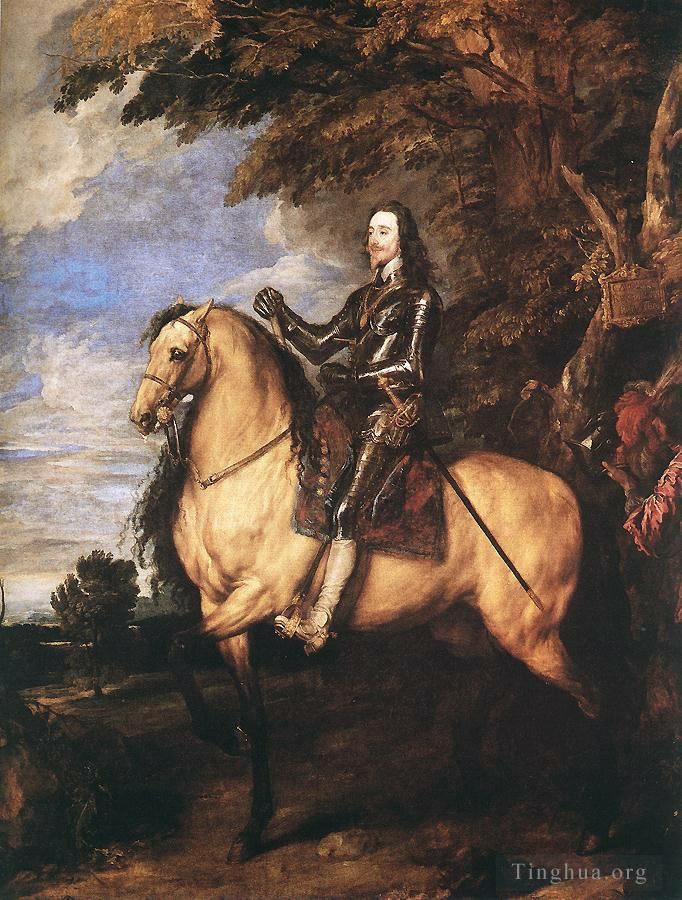 Sir Anthony van Dyck Peinture à l'huile - CharlesIer à cheval