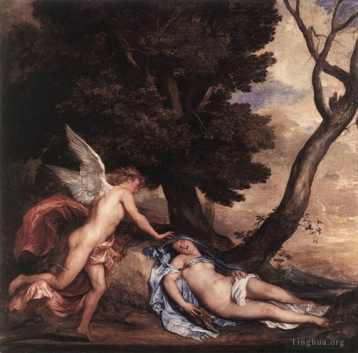 Sir Anthony van Dyck Peinture à l'huile - Cupidon et Psyché