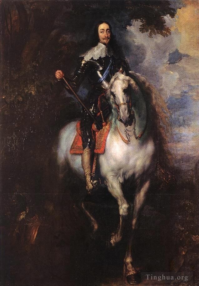 Sir Anthony van Dyck Peinture à l'huile - Portrait équestre de CharlesIer, roi d'Angleterre