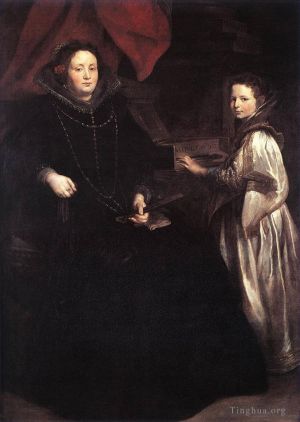 Sir Anthony van Dyck œuvres - Portrait de Porzia Imperiale et de sa fille