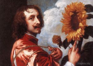 Sir Anthony van Dyck œuvres - Autoportrait avec un tournesol
