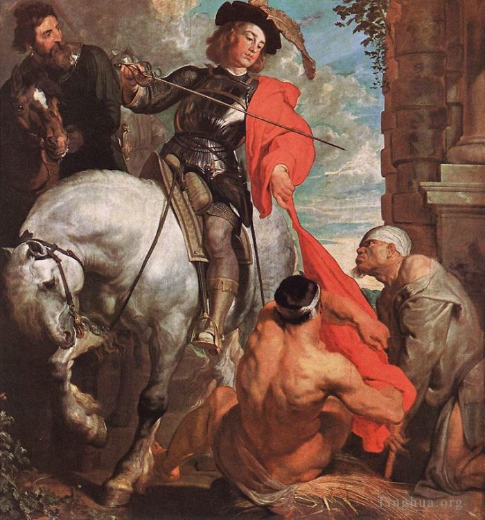 Sir Anthony van Dyck Peinture à l'huile - Saint Martin partageant son manteau