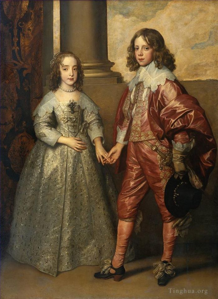 Sir Anthony van Dyck Peinture à l'huile - Guillaume II, prince d'Orange et princesse Henriette Marie Stuart