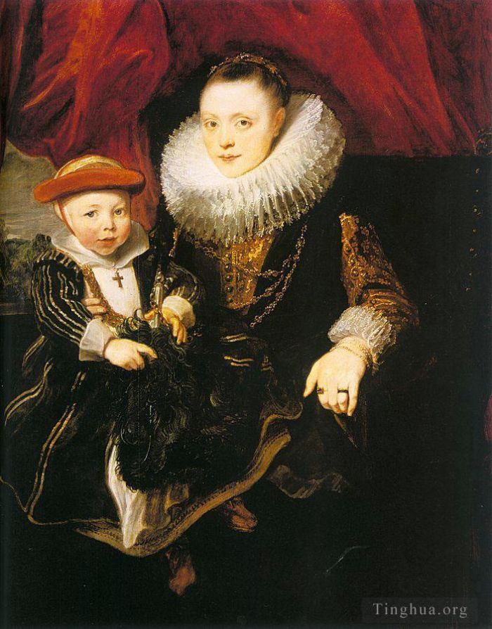 Sir Anthony van Dyck Peinture à l'huile - Jeune femme avec un enfant