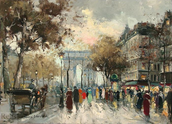 Antoine Blanchard Peinture à l'huile - Champs elysees 3