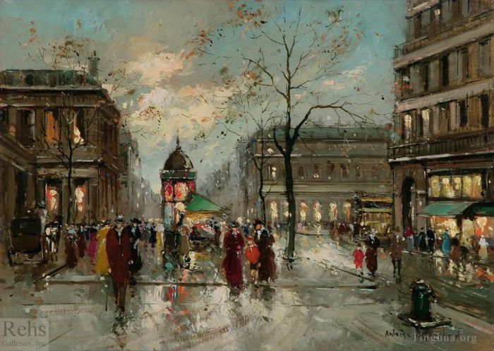 Antoine Blanchard Peinture à l'huile - Palais royal