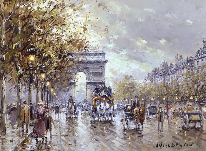 Antoine Blanchard Peinture à l'huile - Paris l arc de triomphe