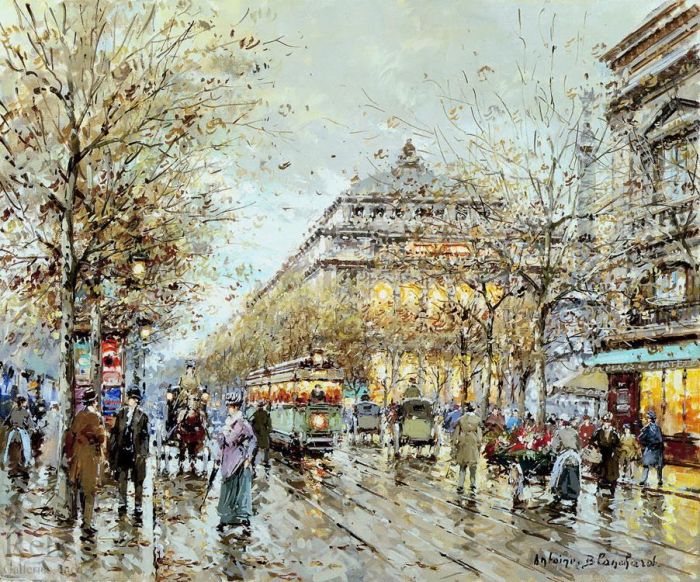 Antoine Blanchard Peinture à l'huile - Paris la chatelet
