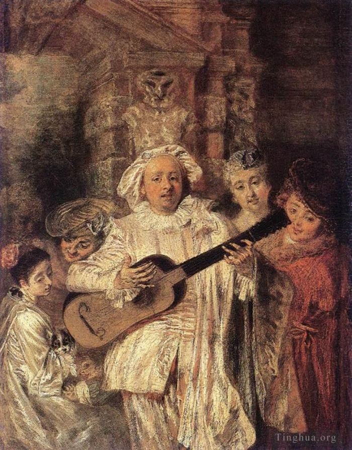 Jean-Antoine Watteau Peinture à l'huile - Gilles et sa famille