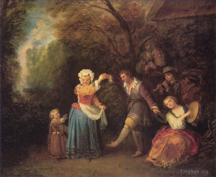 Jean-Antoine Watteau Peinture à l'huile - La Danse Champêtre