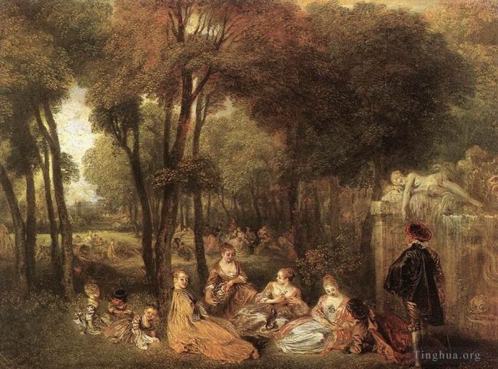 Jean-Antoine Watteau Peinture à l'huile - Les Champs Elysées