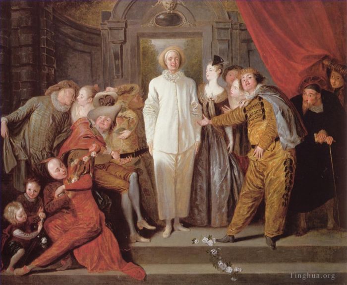 Jean-Antoine Watteau Peinture à l'huile - Les Comédiens italiens