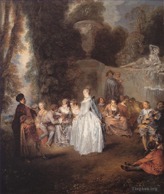 Jean-Antoine Watteau Peinture à l'huile - Les Fêtes Vénitiennes