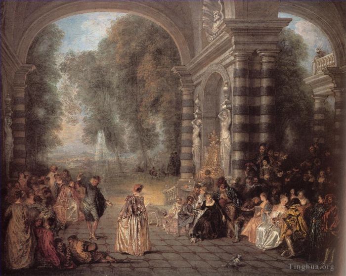 Jean-Antoine Watteau Peinture à l'huile - Les Plaisirs du bal