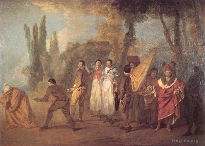 Jean-Antoine Watteau Peinture à l'huile - Quay je fait assassins maudits