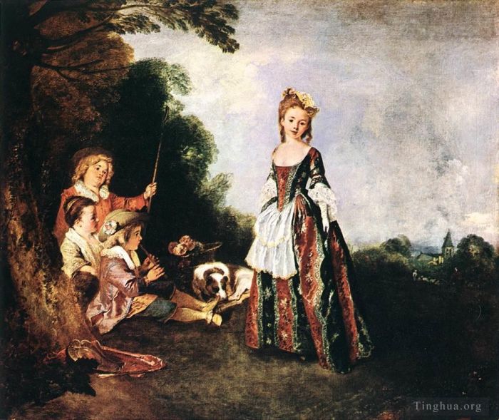 Jean-Antoine Watteau Peinture à l'huile - La danse