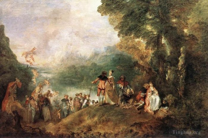 Jean-Antoine Watteau Peinture à l'huile - L'Embarquement pour Cythere