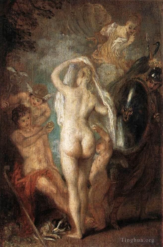 Jean-Antoine Watteau Peinture à l'huile - Le jugement de Pâris