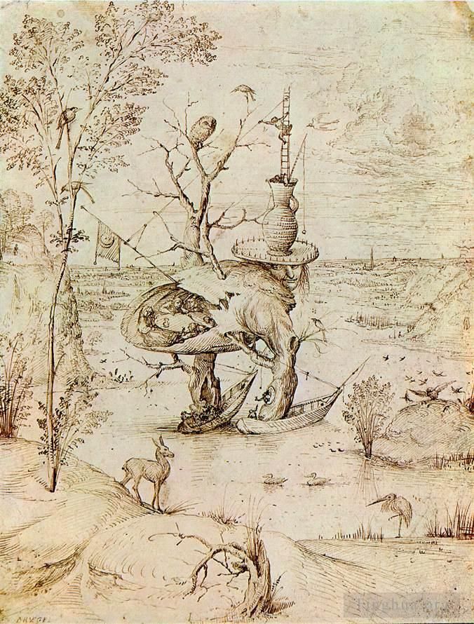 Jean-Antoine Watteau Peinture à l'huile - L'arbre à hommes