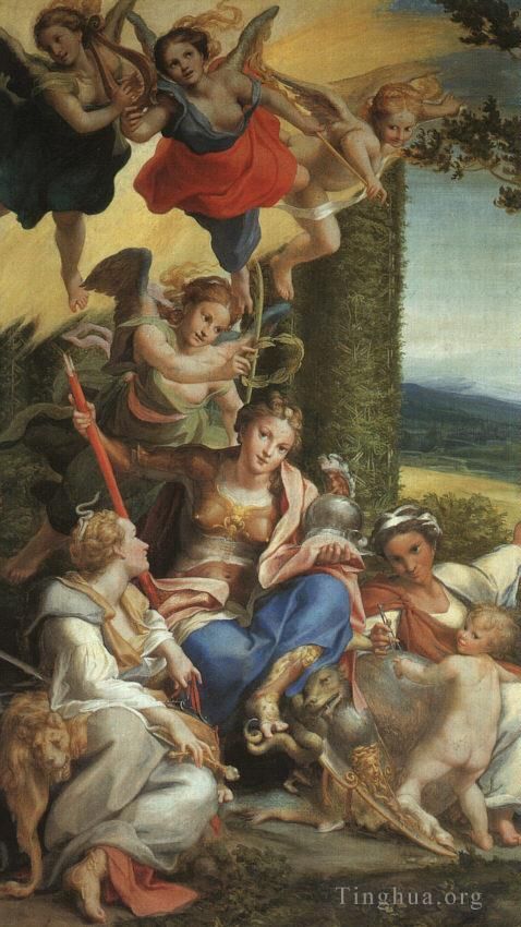 Antonio Allegri da Correggio Peinture à l'huile - Allégorie de la vertu