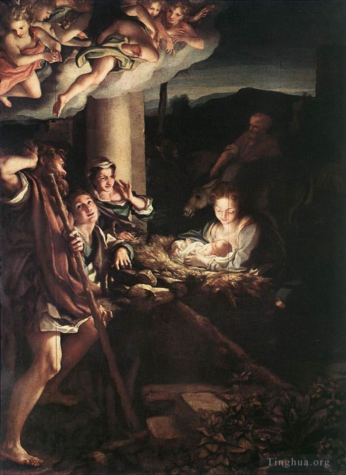 Antonio Allegri da Correggio Peinture à l'huile - Nuit Sainte de la Nativité