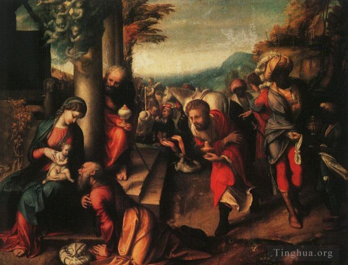 Antonio Allegri da Correggio Peinture à l'huile - L'adoration des mages