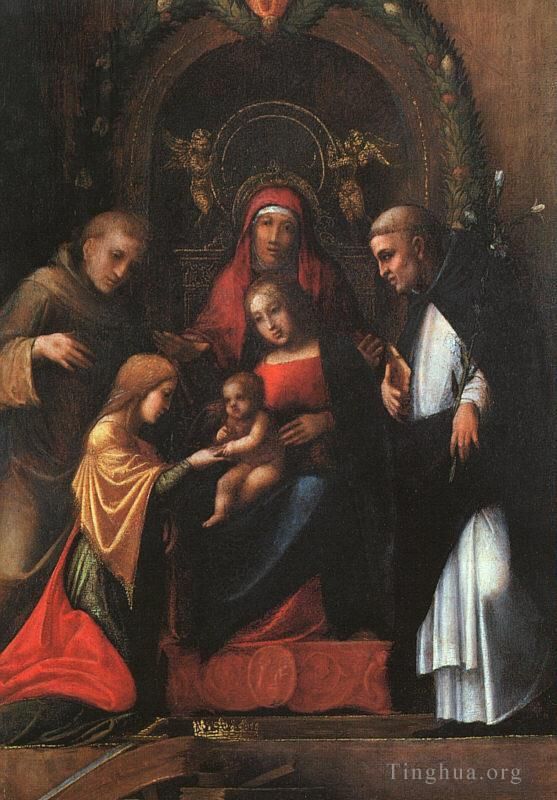 Antonio Allegri da Correggio Peinture à l'huile - Le mariage mystique de Sainte Catherine