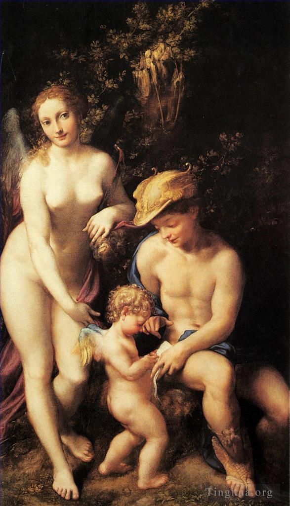 Antonio Allegri da Correggio Peinture à l'huile - Vénus avec Mercure et Cupidon