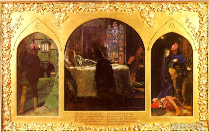 Arthur Hughes Peinture à l'huile - La veille de Sainte Agnès