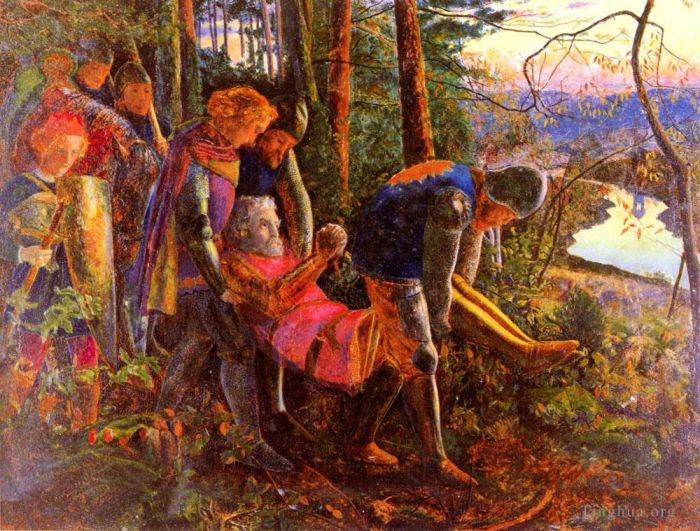 Arthur Hughes Peinture à l'huile - Le chevalier du soleil