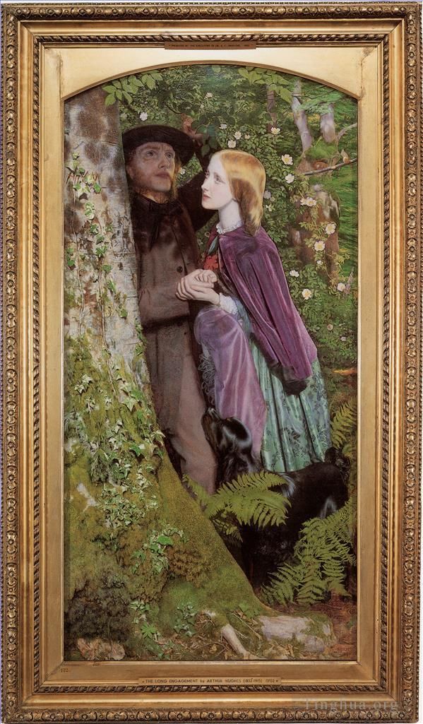 Arthur Hughes Peinture à l'huile - Les longues fiançailles