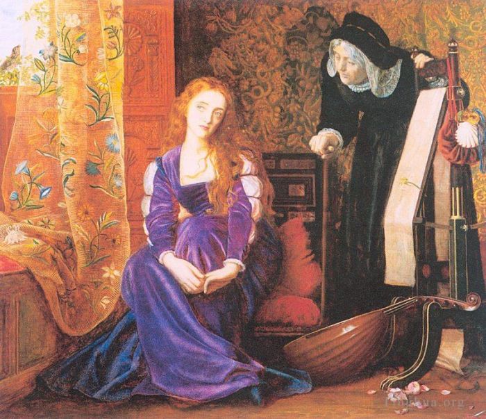 Arthur Hughes Peinture à l'huile - The Pained Heart, alias Ne soupirez plus, les dames ne soupirent plus