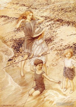 Arthur Rackham œuvres - Enfants au bord de la mer