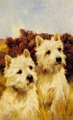 Arthur Wardle œuvres - Jacque et Jean champions des Westhighland White Terriers