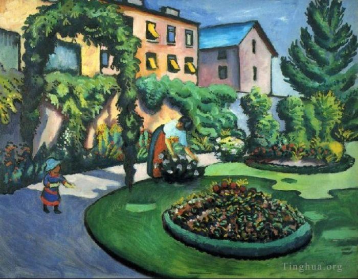 August Macke Peinture à l'huile - Un jardin