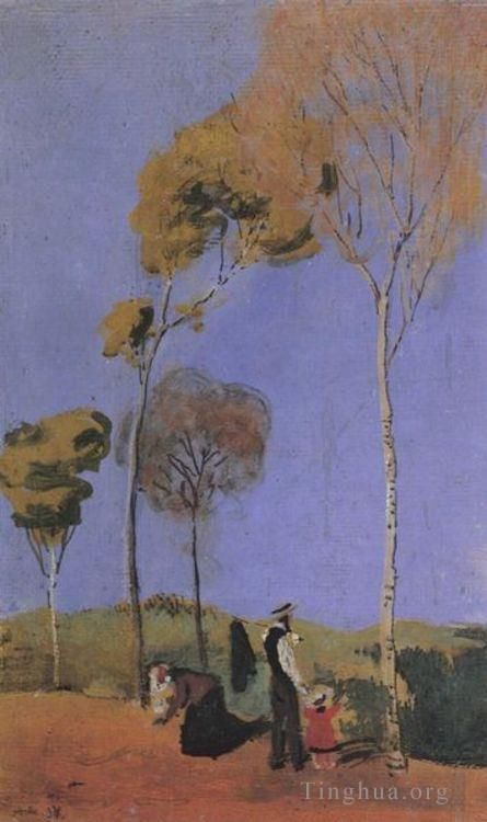 August Macke Peinture à l'huile - Une marche
