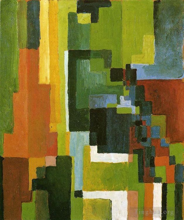 August Macke Peinture à l'huile - Formes colorées II