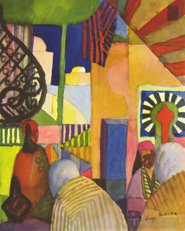 August Macke Peinture à l'huile - Au Bazar