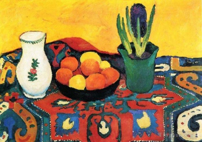 August Macke Peinture à l'huile - Style de vie avec des fruits